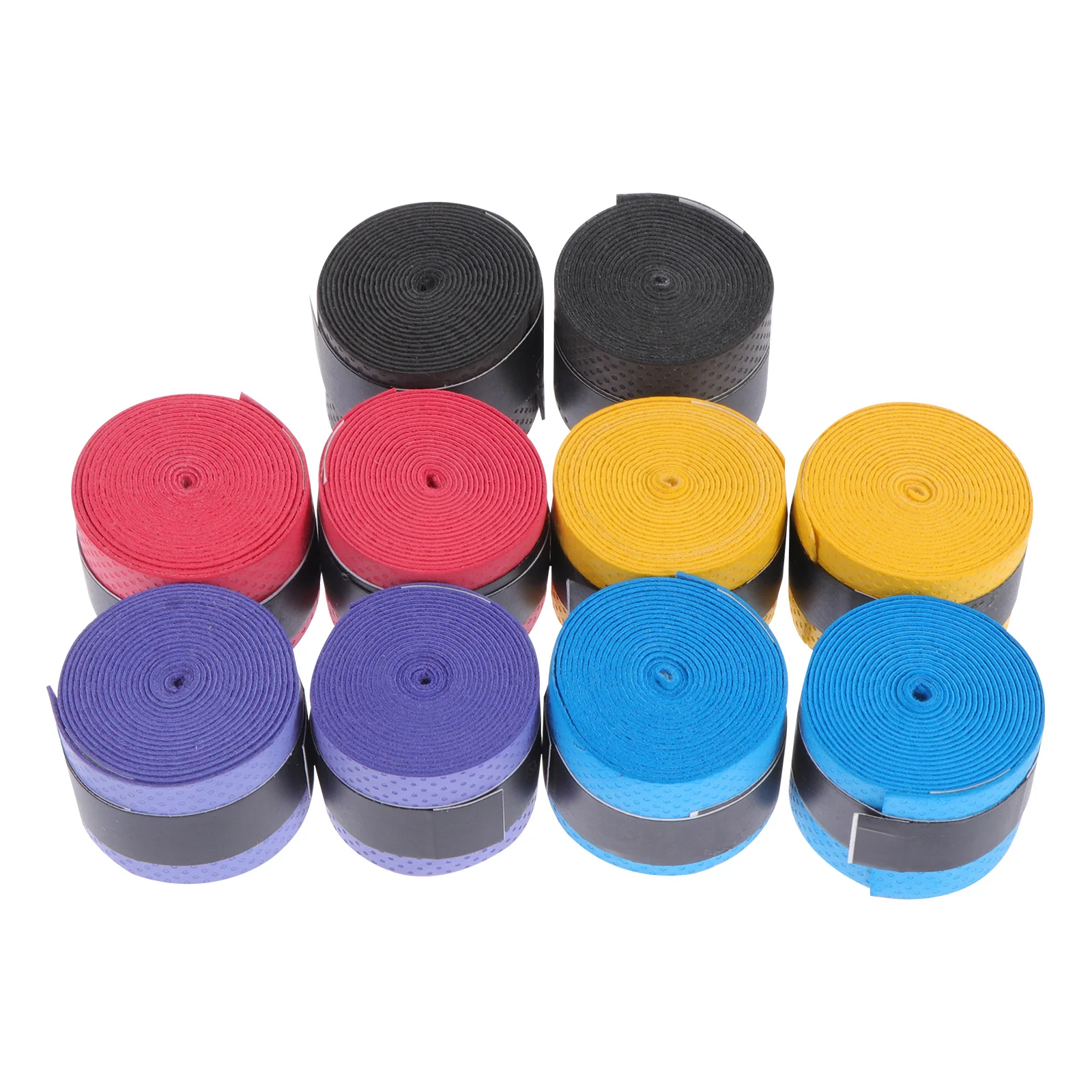 10Pcs Racket Anti-Skid Tape Premium PU Sweat-Absorbent Belt for Tennis Badminton Fishing Rod Grip Racket Grip Tape