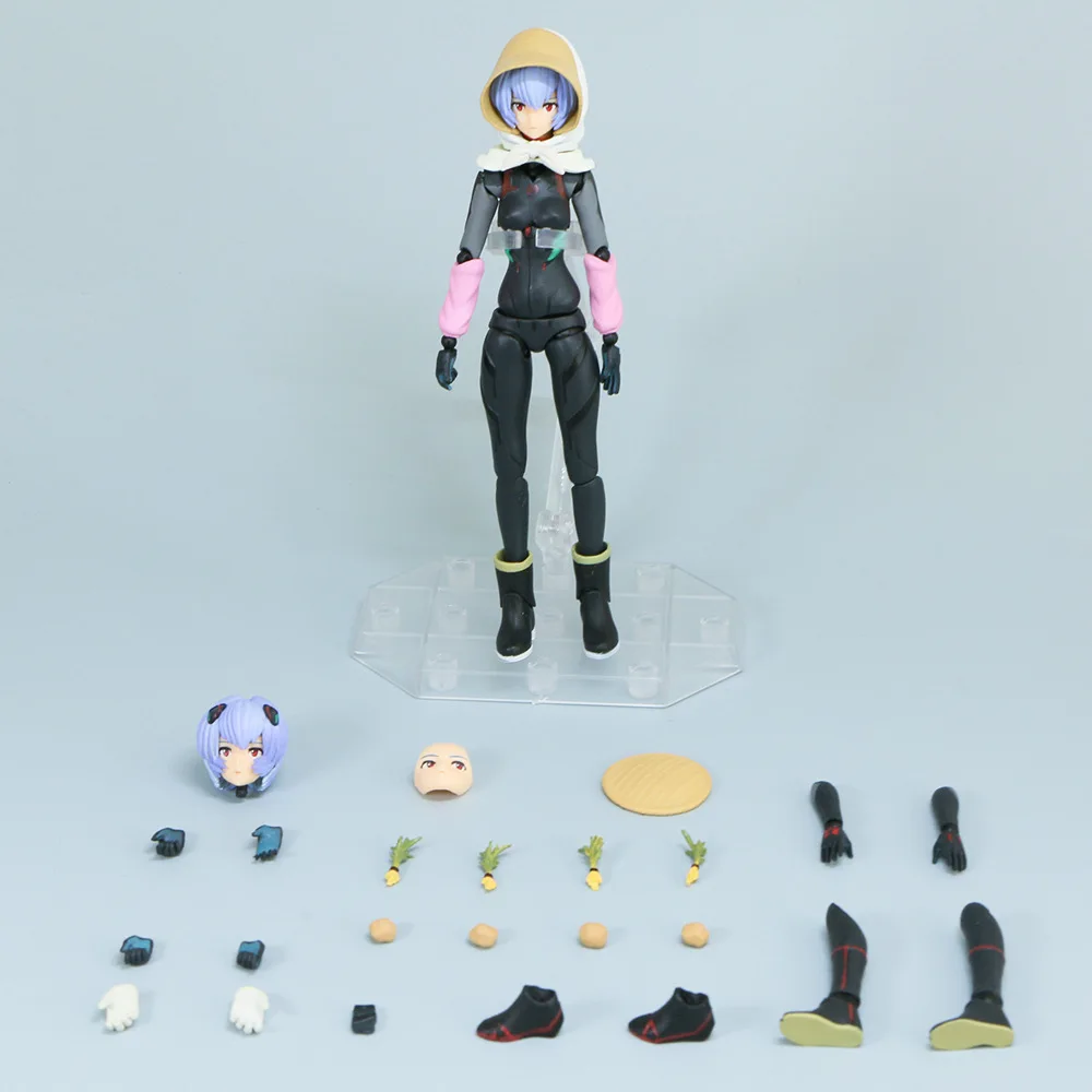 16CM NEON GENESIS EVANGELION EVOLUTION EV-022 Action Figure PVC Movable Collection Anime KAIYODO EVA Ayanami Rei Figurine Model