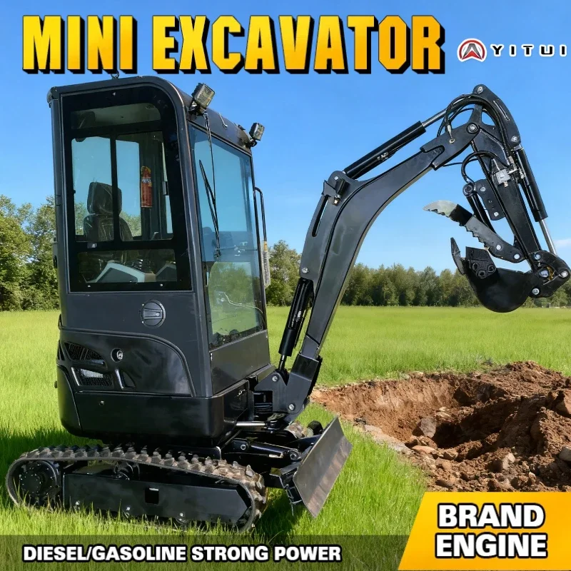 

Mini Excavator 2.0 Ton Hydraulic Digger Durable Compact Machinery Kubota Engine For Farm Garden Customized Mini Excavator