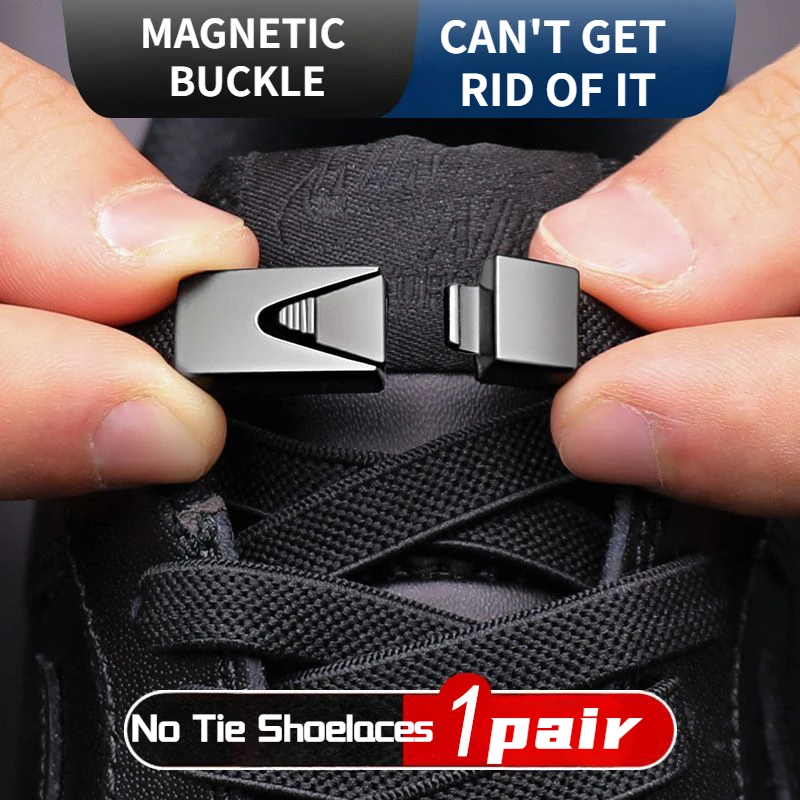 Press Lock Shoelaces Without Ties 8MM Width Flat Elastic Laces Sneakers for Women No Tie Shoe Laces for Shoes Accessories