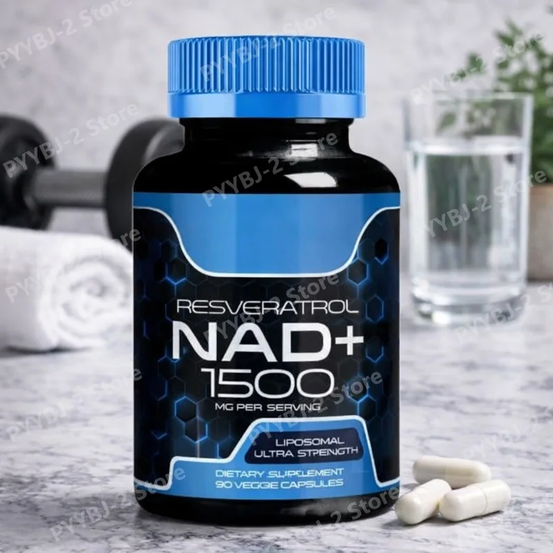 

NAD+ Capsules with Resveratrol Herbal Antioxidant Supplement Support Cellular Health Energy & Anti Aging for Women Men 90pieces