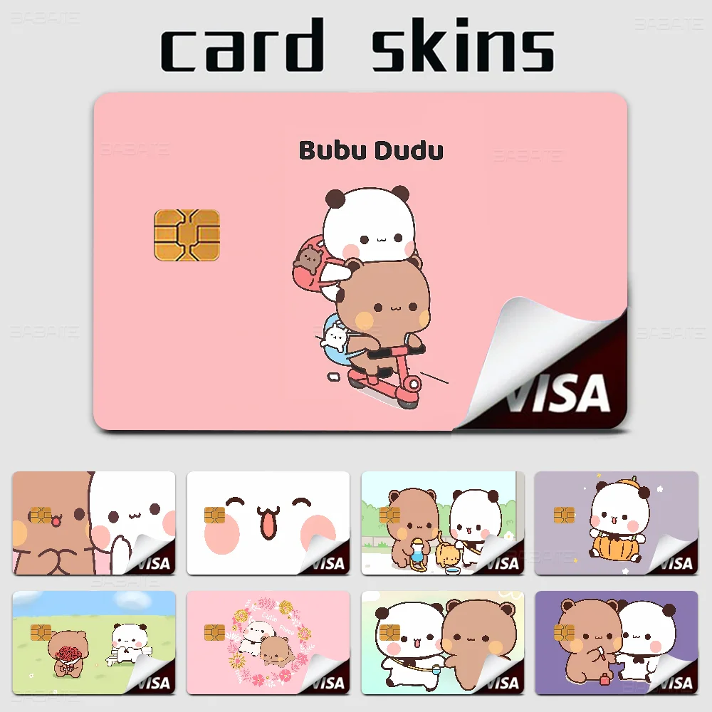 Cute Bubu Dudu Credit Card Skin Stickers For VISA Bank Card Transportation Card Waterproof Sticker Anti-scratch Women Gift