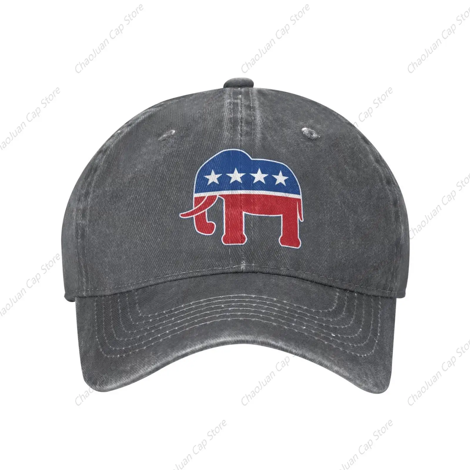 Republican Elephant Unisex Vintage Washed Distressed Men Baseball Cap Adjustable Dad Hat Deep Heather