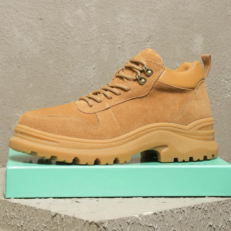 

Handmade Outdoor Casual Warm Wool Shoes Men's Snow Boots Fur Winter Anti Slip Thick Plush Sport Cowhide Motorcycle Boots Male