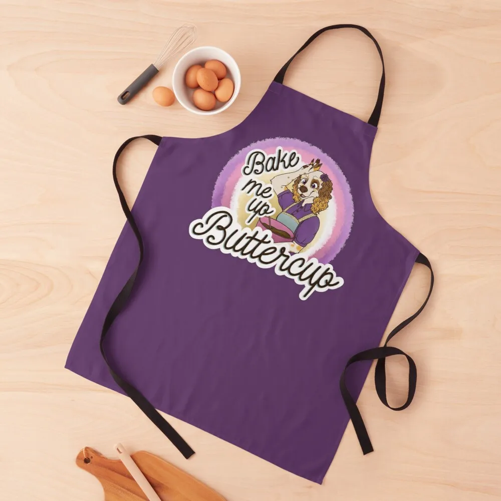 

Bake Me Up Buttercup, Purple Background Apron kitchen items and home 2022