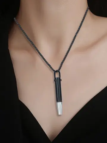 Breathing Necklace with Filter Cotton Quitting Smoking Meditation Pendant Wear Resist Quit Smoking Necklace Stop Smoking Aids