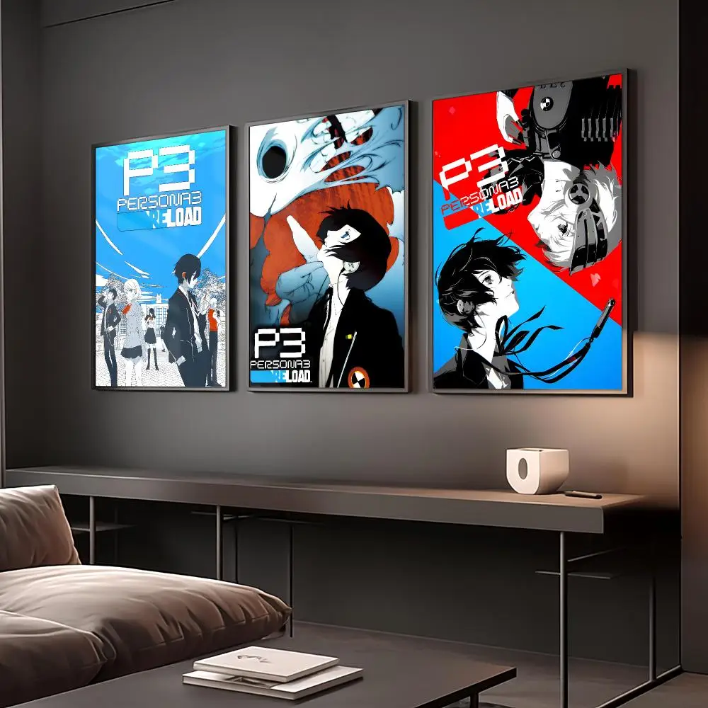 Game P-Persona 3 Painting Calligraphy Anti Wrinkle Canvas Poster Wall Art Home Decor for Living Room