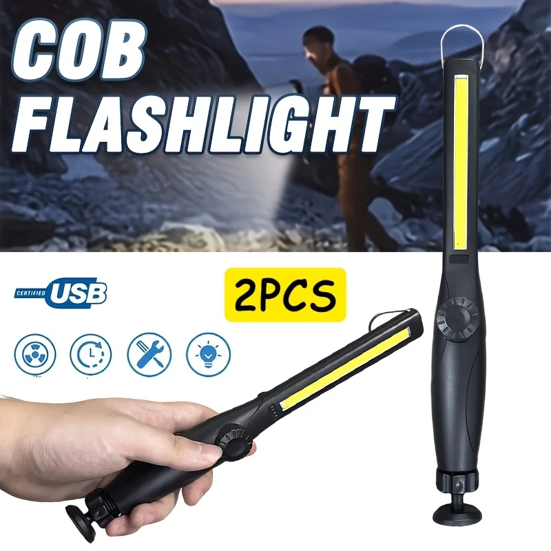 COB Portable LED Work Lights Cordless Magnetic LED Work Lamp Inspection Lights for Car Repair Home Garage Emergency Flashlight