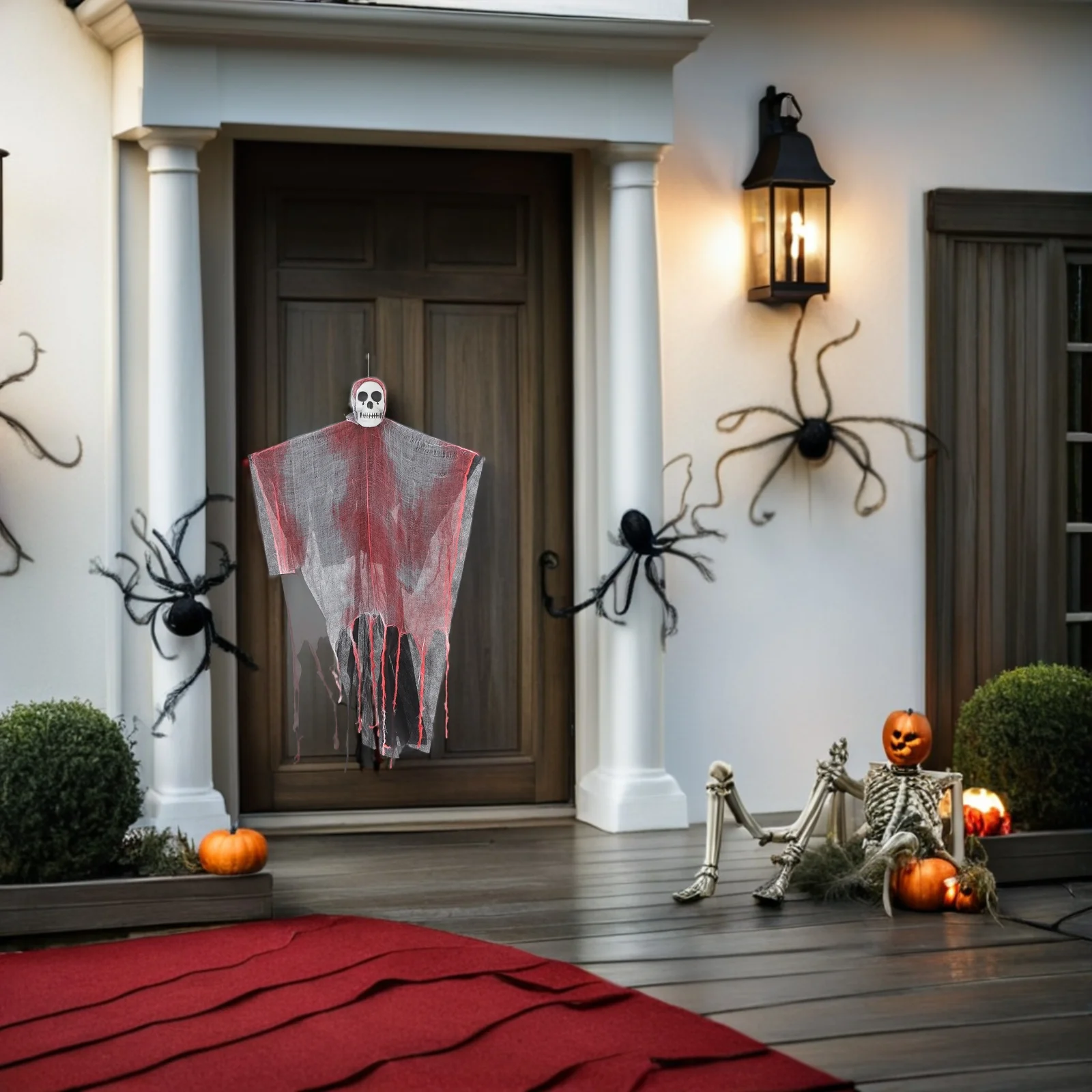 

Halloween Hanging Ghost Decoration Outdoor Spooky Skull Light Up Led Ornament Weather Resistant Scary Decor For Yard Party Home