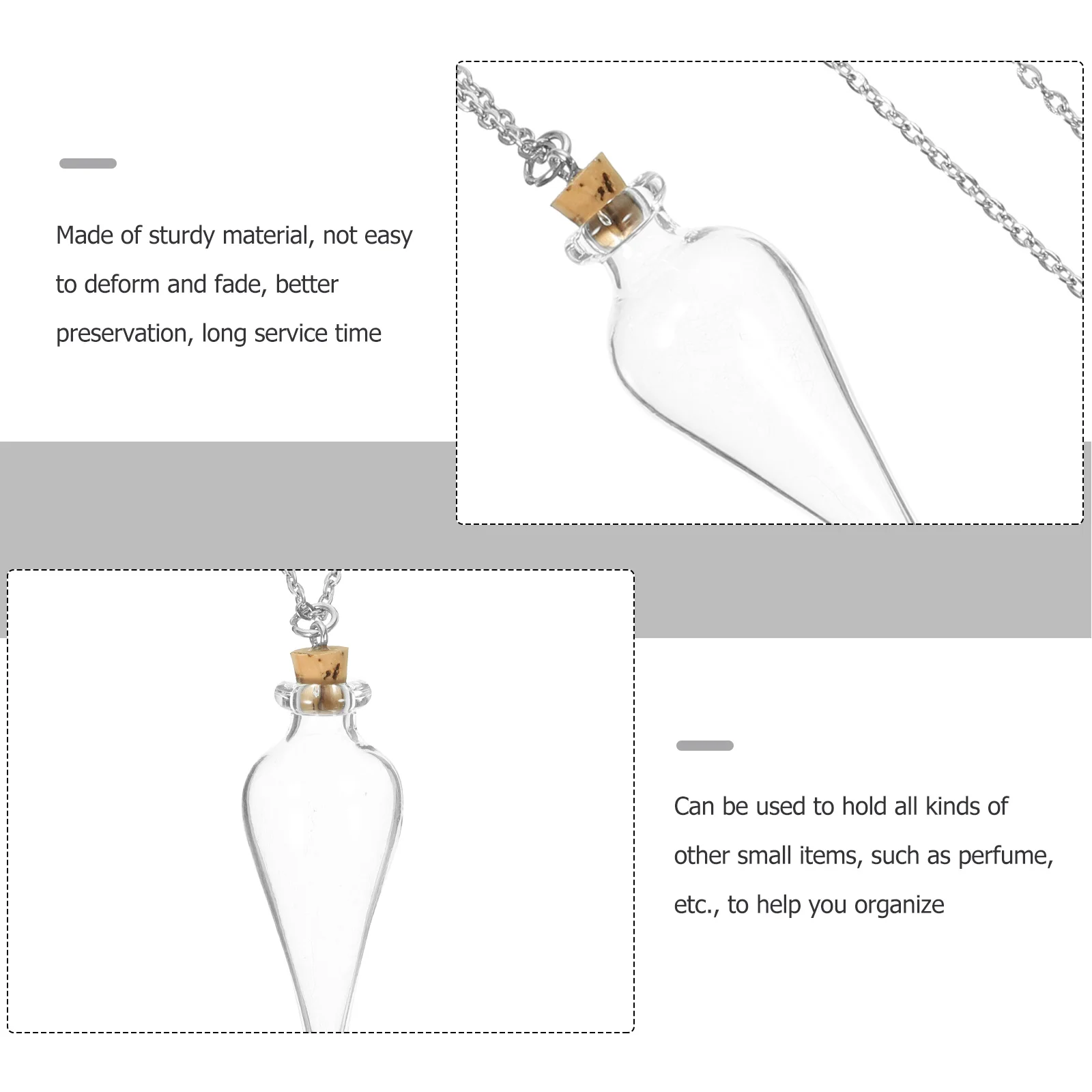 

Potion Bottle Necklace Small Glass Bottle Pendant Sturdy Tiny Glass Bottles Necklace Travel Storage