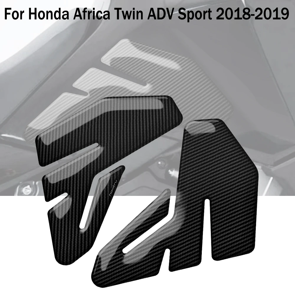 

Motorcycle Carbon Fiber Side Fuel Tank Knee Protector Anti Slip Protection Sticker for Honda Africa Twin ADV Sport 2018-2019