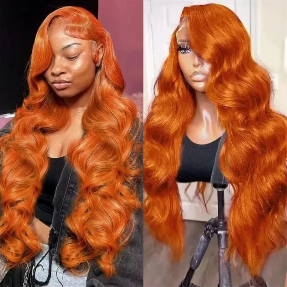 البرازيلي الجسم موجة الزنجبيل البرتقالي 13x6 HD الدانتيل الجبهة خصلات الشعر المستعار الإنسان 13x4 الدانتيل الباروكات الأمامية 5x5 غلويليس إغلاق الباروكات للنساء