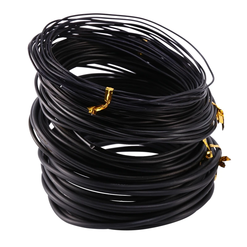 Set di 5 fili da allenamento per bonsai in alluminio anodizzato, set da 5,0 mm, 1,5 mm, 2,0 mm, 2,5 mm, 3,0 mm (147 piedi totali) - Scegli il tuo colore (5 dimensioni, nero)