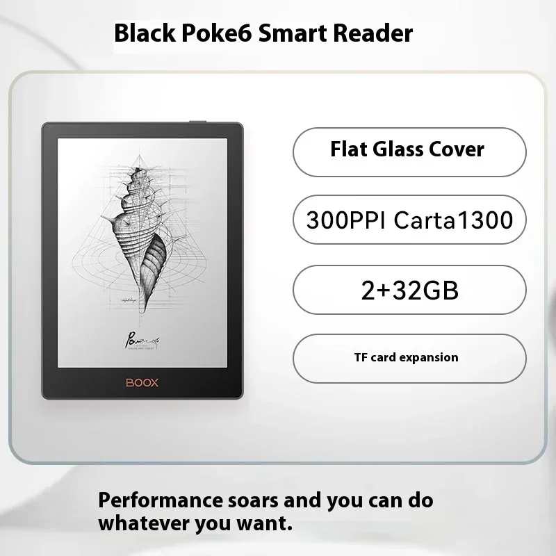 Nouveau BOOX Poke6 Poke6S noir lecteur de livre électronique 6 pouces lecture intelligente portable ordinateur portable électronique cadeau 300ppi rétro-éclairage Bluetooth