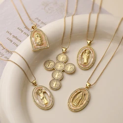 Unique Design Virgin Mary Pendant Necklaces For Womon Girl,Waterproof Stainless Steel Chain Party Wedding Vacation Jewelry