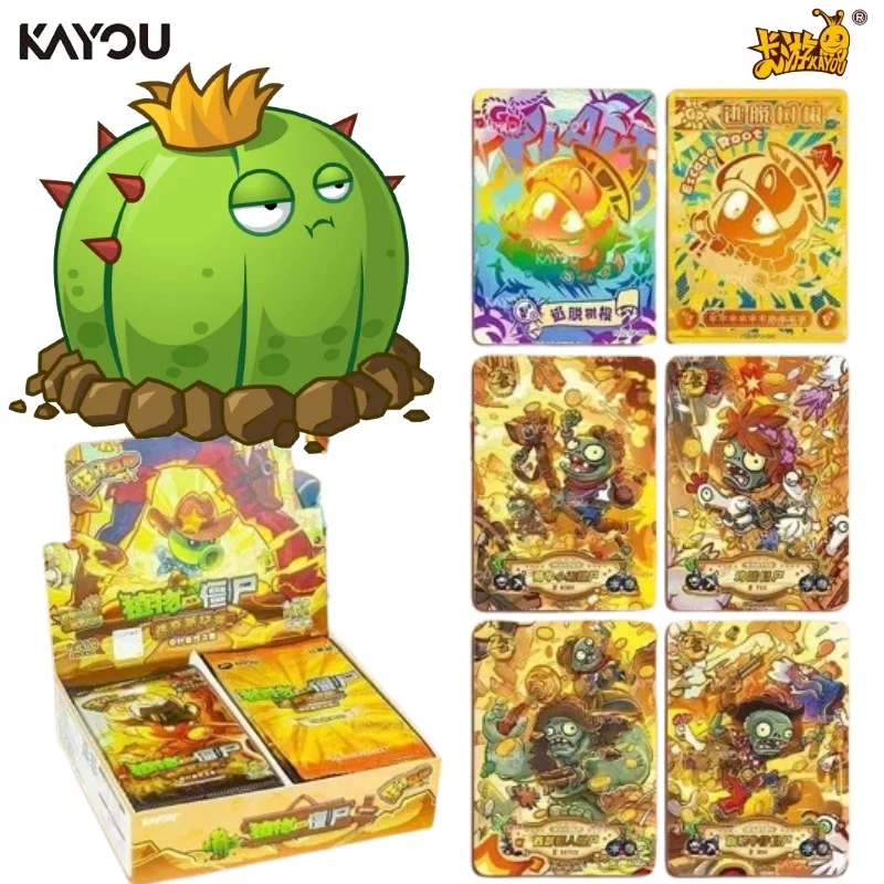 KAYOU Plants Vs Zombies Super Time Adventure Vol.11 Character Cards Wild West Gold Foil Rare Trading Card Sealed Booster Box