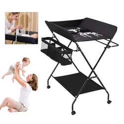 Wickelt isch Klapp höhe verstellbar mobil wechselnde Brust Kinder Massage Windel station mit Rädern schwarz