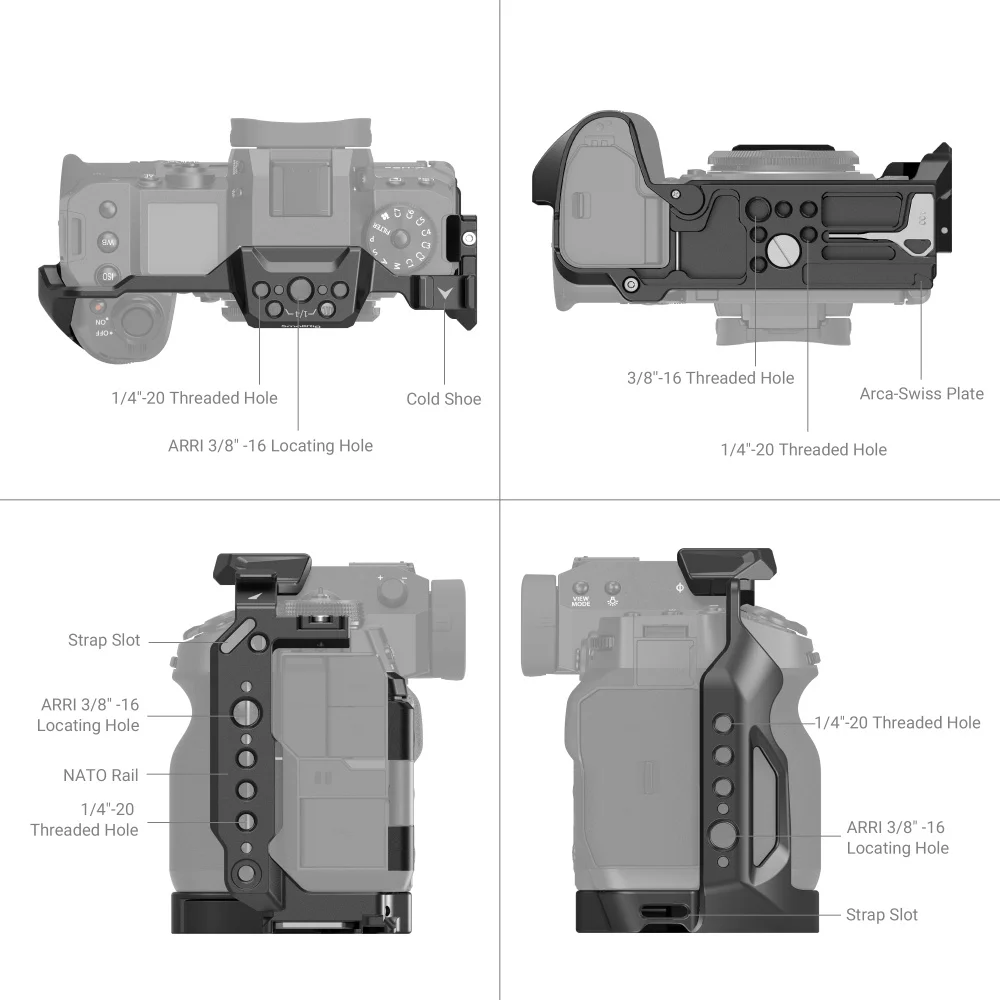 SmallRig Multifunctional Camera Cage for Fujifilm X-H2/X-H2S Cage Feature with Arca-Swiss Plate Tool 3934