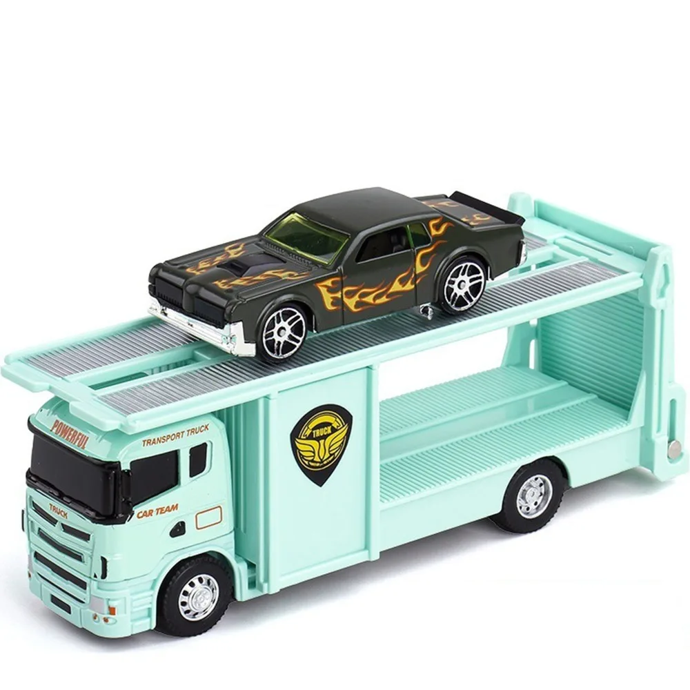 

Scale 1:64 Alloy Trailer Model Diecast Metal Movable Joint Rescue Engineering Vehicles Transport Vehicle Pull Back