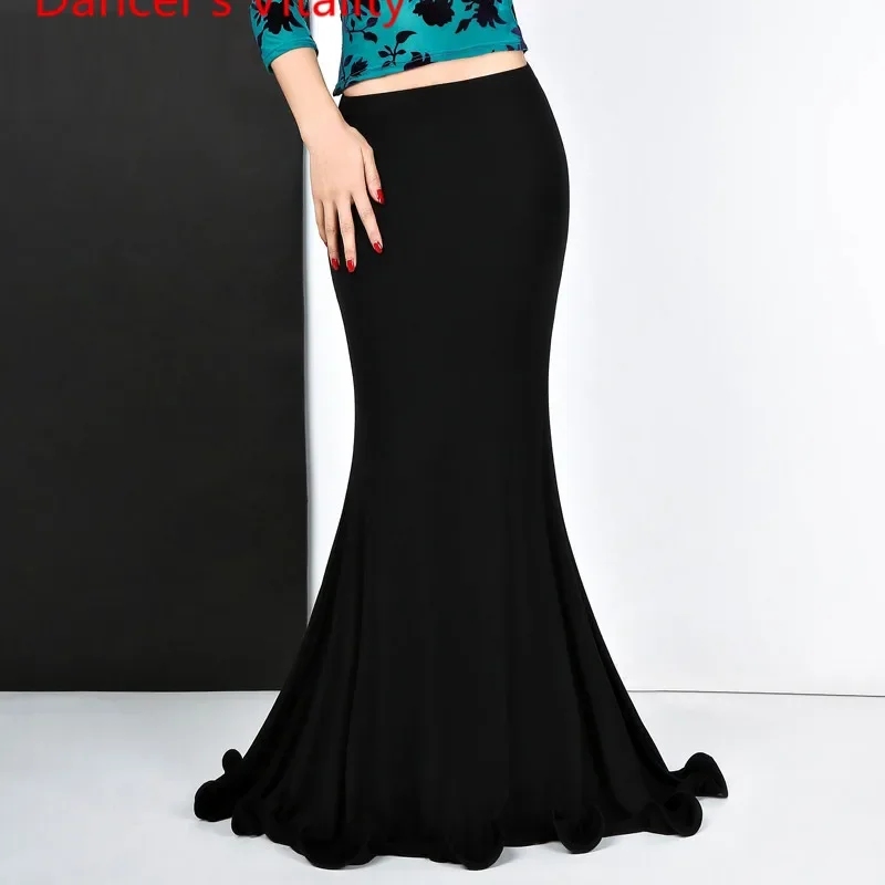 New Fashion Skirt Sexy Belly Dance Fishtail skirt Girls Bellydance Clothes Dress M,L green,red,black