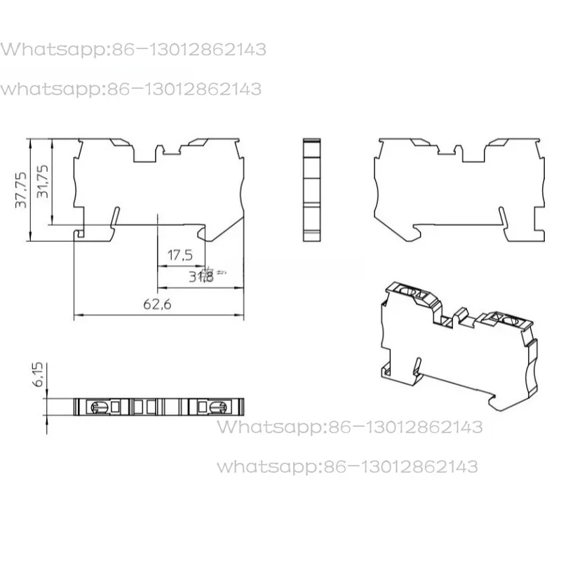 

Fast Stripping Spring Terminal Block QTC2.5 3206416 0.5-2.5mm² 24A DIN Rail Feed Through Replacement Terminal 50 Pieces A Pack