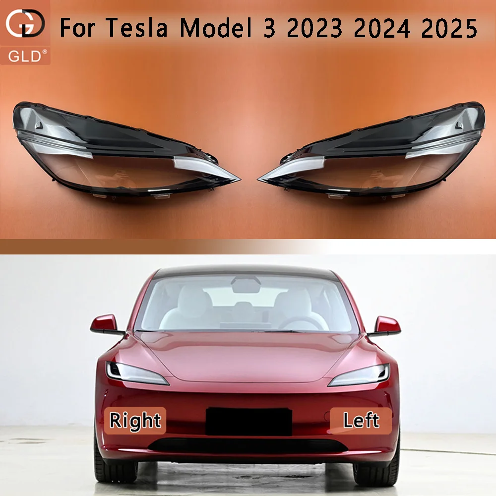 Front Glass Lens Lamp Shade Shell 2023-2025 For Tesla Model 3 Automotive Parts and Accessories Shade Headlight Headlights Lens