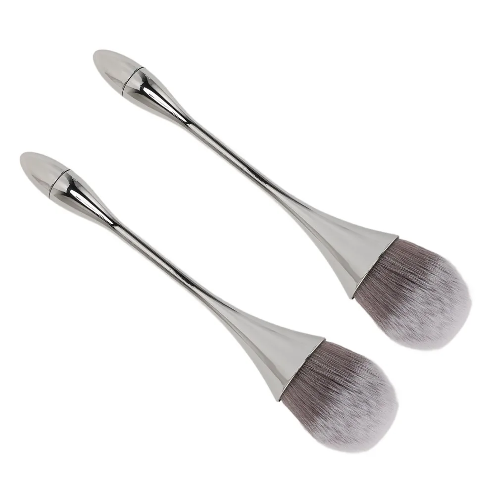 2pcs Soft Bristles Nail Art Powder Brush Ergonomic Handle Nail Powder Remover Powder Remover Brush Multipurpose Nail Dust Brush