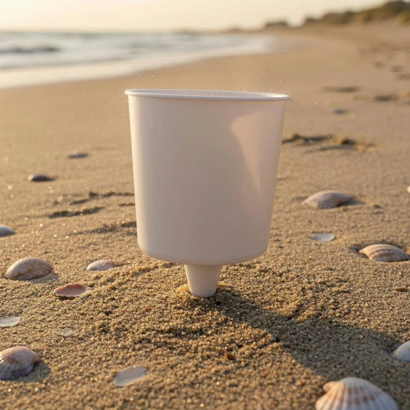 Plastic Cup Holder Stake Single-Piece Ground Spike Cup Holder Beverage Stake Molded Ground Drink Stand Pointed for Camping