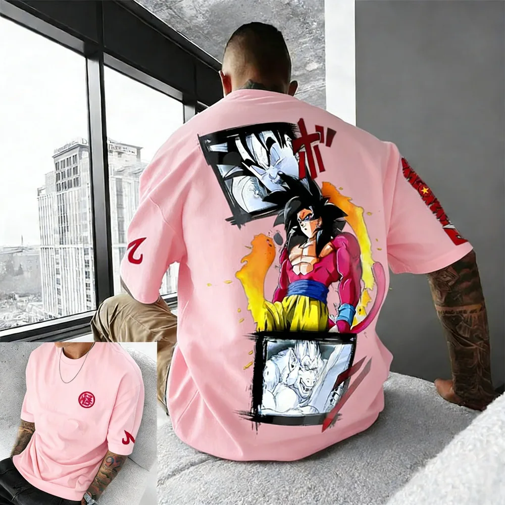

Plus Size Dragon Ball Anime Print Men and WomenT Shirt Casual Parent-child Top Fashion Harajuku Style Summer Street Wear Y2K