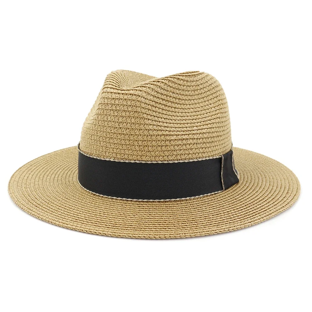 

BUTTERMERE Panama Hat Men Straw Fedora Male Sunhat Women Summer Beach Sun Visor Cap Chapeau Vintage Jazz Trilby Cap Sombrero