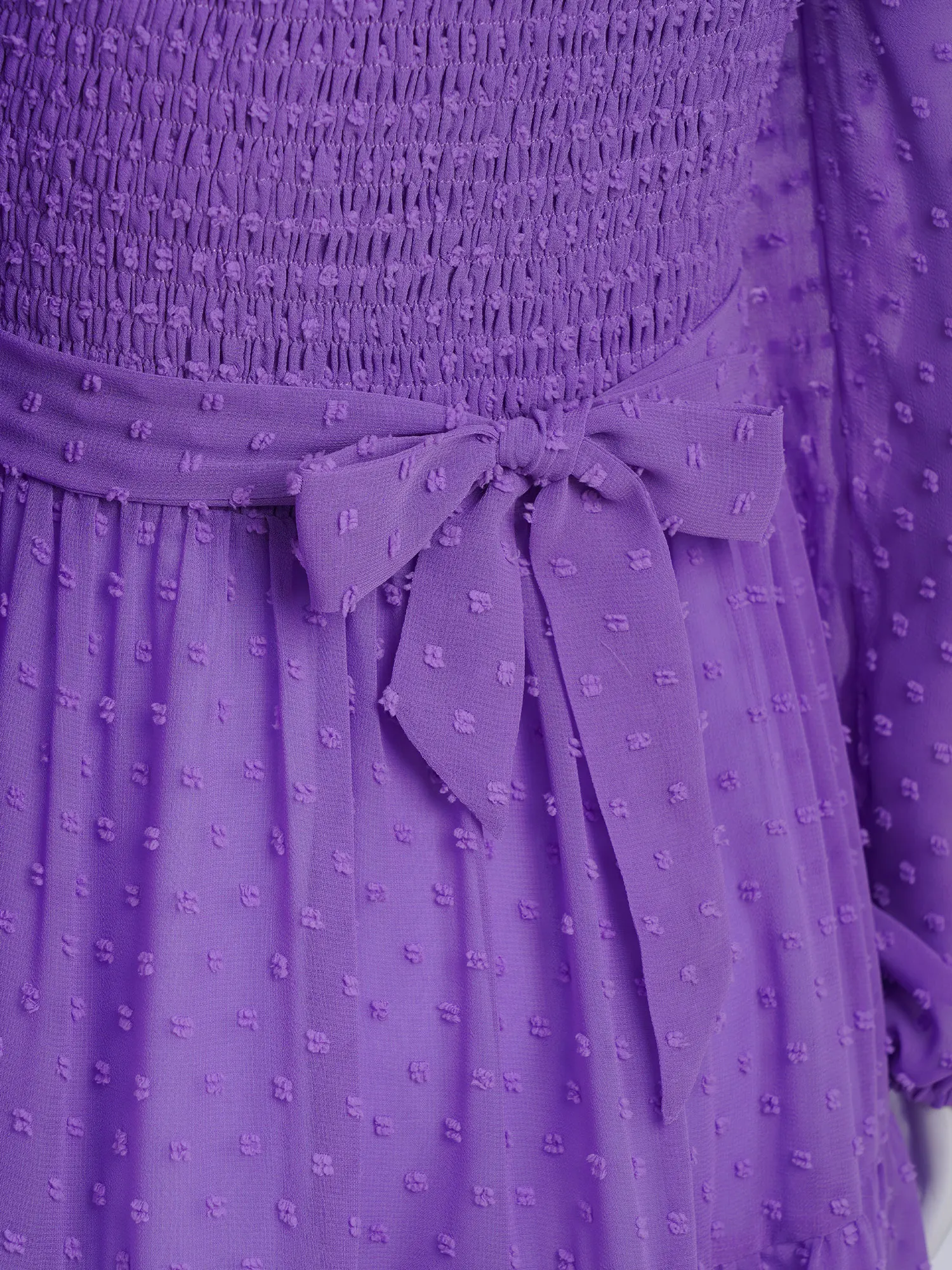 Vestido de gasa para niñas con dobladillo escalonado, cuello cuadrado con volantes, manga larga, vestidos con cinturón ahumado para vacaciones en la playa, fiesta de cumpleaños