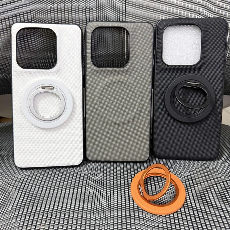 

Case For Motorola Signature Moto Edge 70 Ultra For MagSafe Magnetic Fine Grained Leather Holder Ring Back Cover Bumper