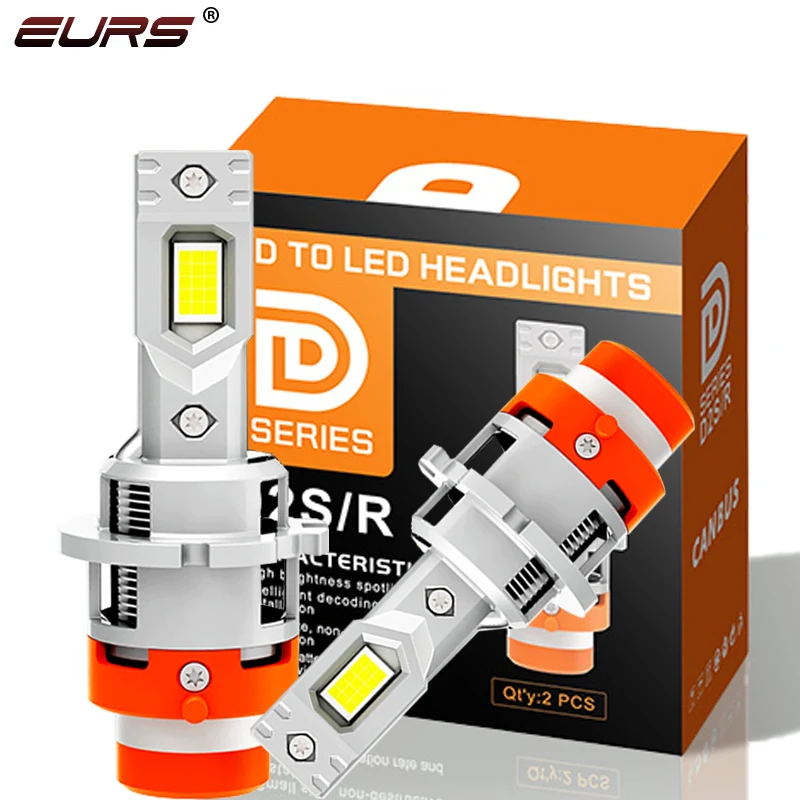 

EURS 2PCS LED Mini D2S D4S Bulb Car Headlight HID 1:1 Original Car Xenon Lamp Canbus Error Free 12V 24V D2R D4R Car Light 5000LM