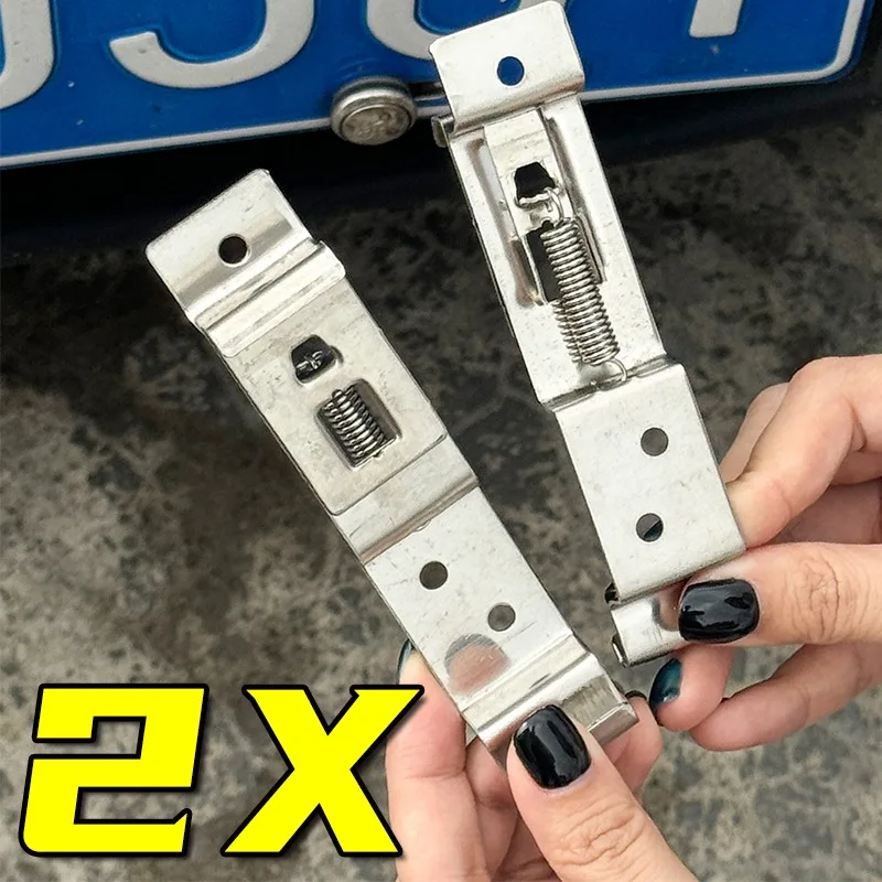 

2 шт. автомобильный номерной знак, пружинный кронштейн из нержавеющей стали, универсальный зажим для рамки номерного знака, зажим для номерного знака для буксировочного грузовика, автозапчасти