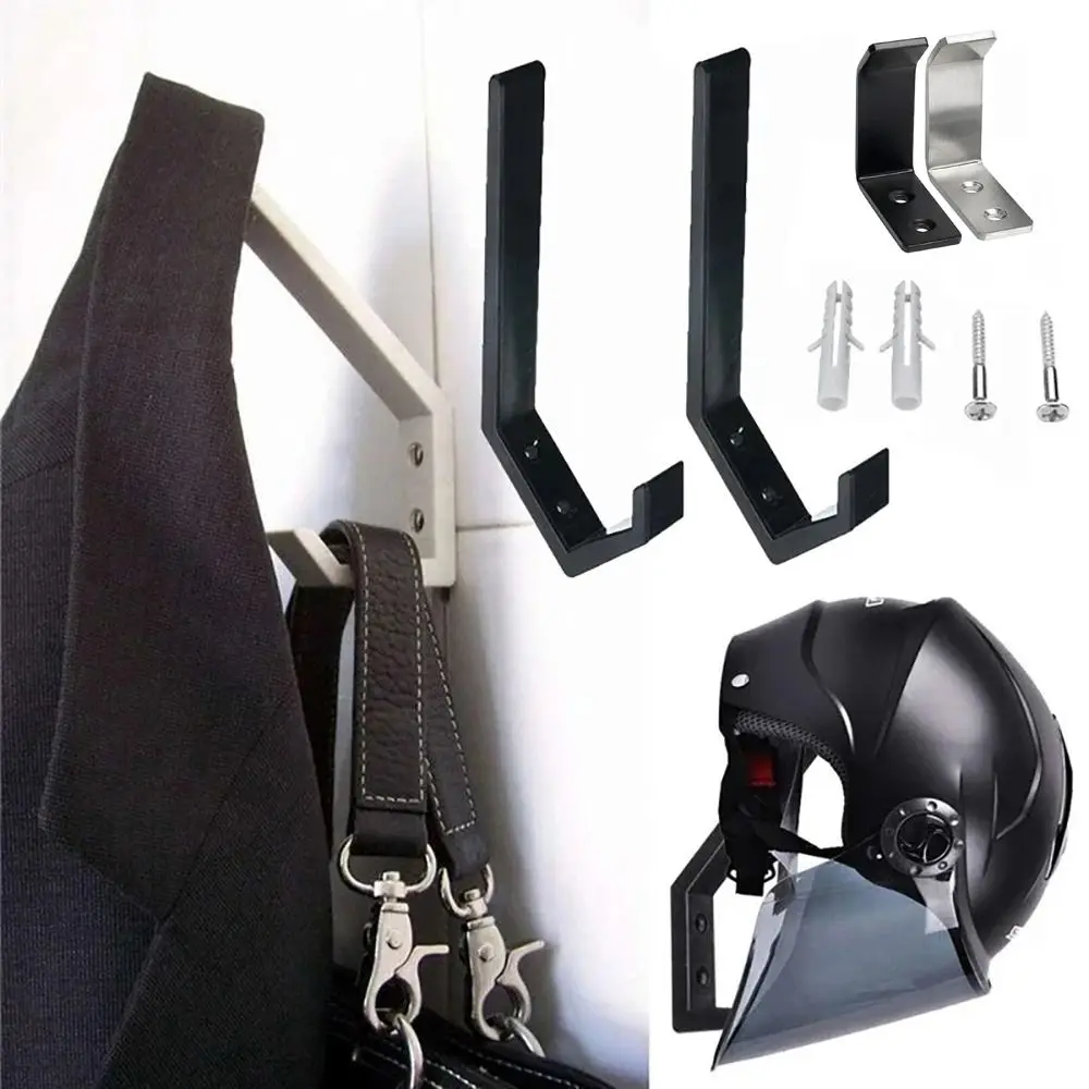 1Pcs Jacket Holder Motorcycle Helmet Holder Wall Mount Rack Stainless Steel Wall Hanger Wall Mount Multipurpose