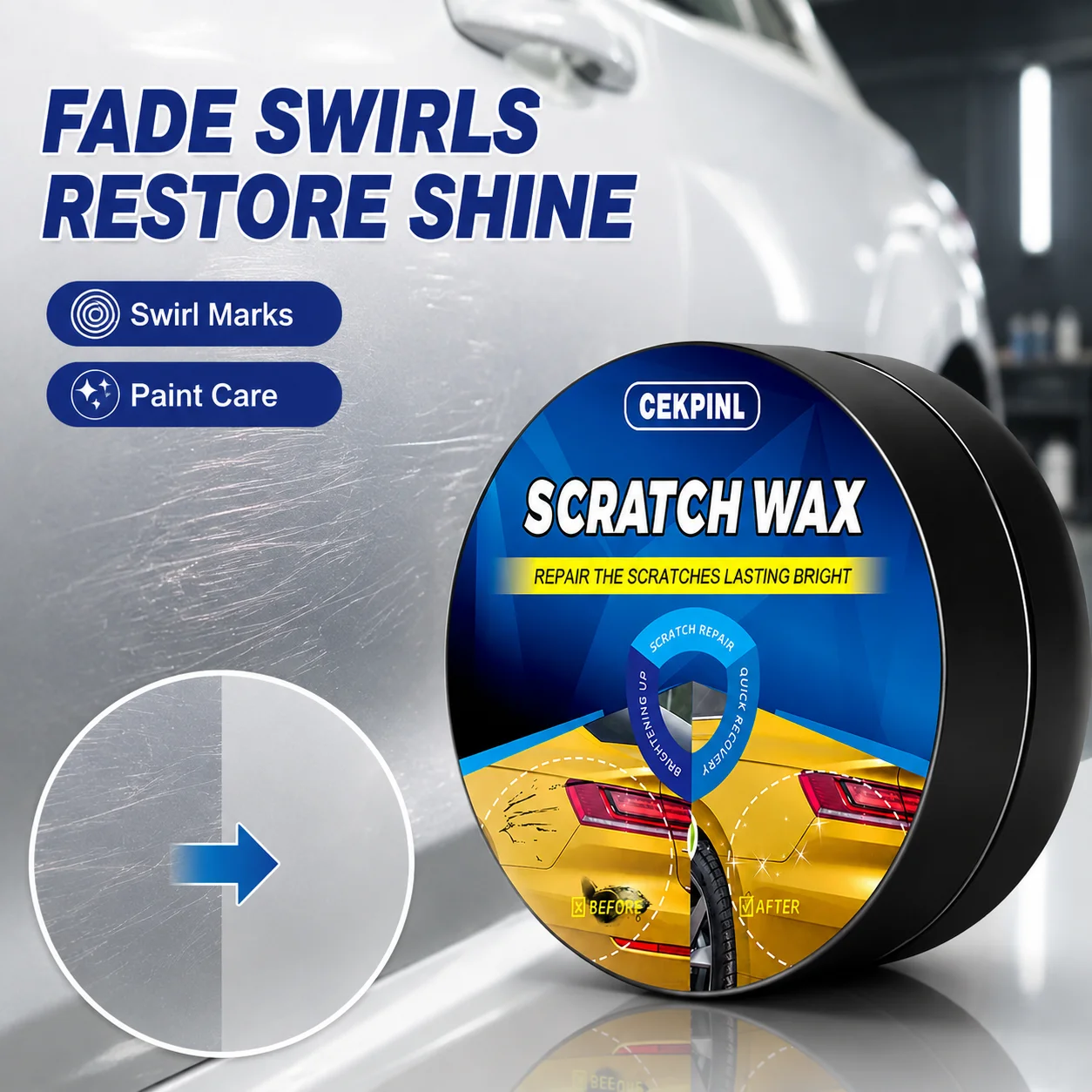 Car scratch and vortex removal wax-remove scratches, ceramic sealant, restore luster, all colors, easy to apply, 100 grams