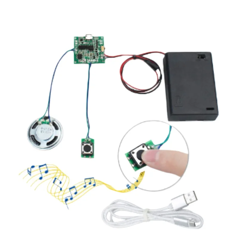 Replaceable Small Sound Module, Volume Adjustment, Lithium Battery Charging Circuit, Voice Playback Module