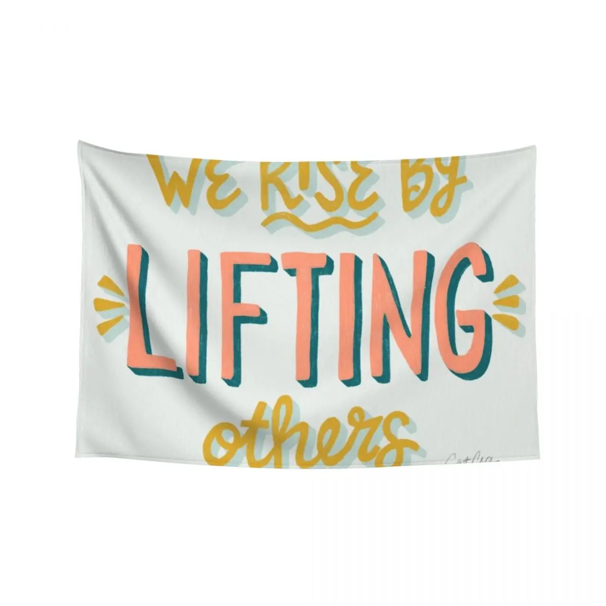 

We Rise By Lifting Others – Marigold & Blush Tapestry Room Decorator Aesthetics For Room Decor For Bedroom Tapestry