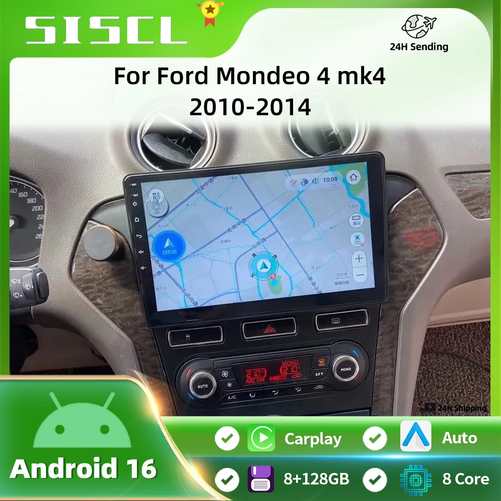 

Android 16 Carplay For ford mondeo mk4 2007-2014 Car Radio Multimedia Player Navigation GPS 4G Stereo WIFI Screen Head Unit
