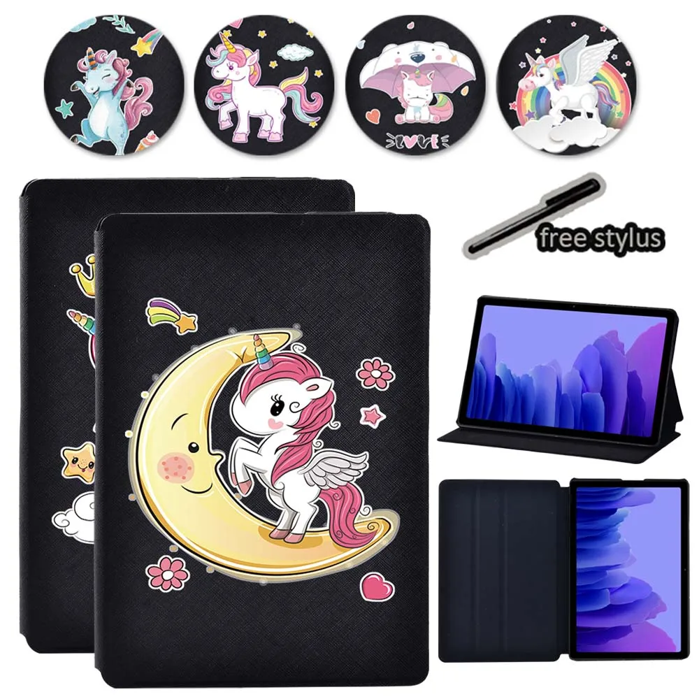 For Samsung Galaxy Tab A7 SM-T500 SM-T505 Unicorn Pattern Protective Shell Leather Flip Tablet Stand Cover Case with 10.4 Inch