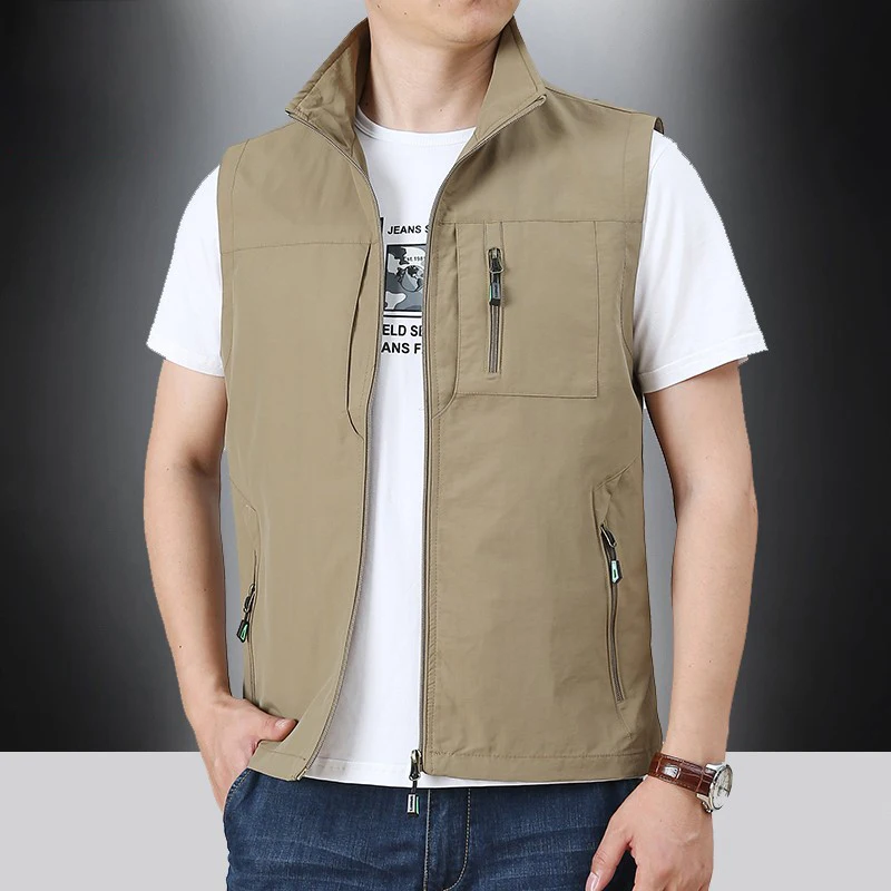 Outdoor Qui Dry Sports Vest Men's Spring Summer Multi ket Thin Workwear oulder Pad Vest Large Size Casual Jaet