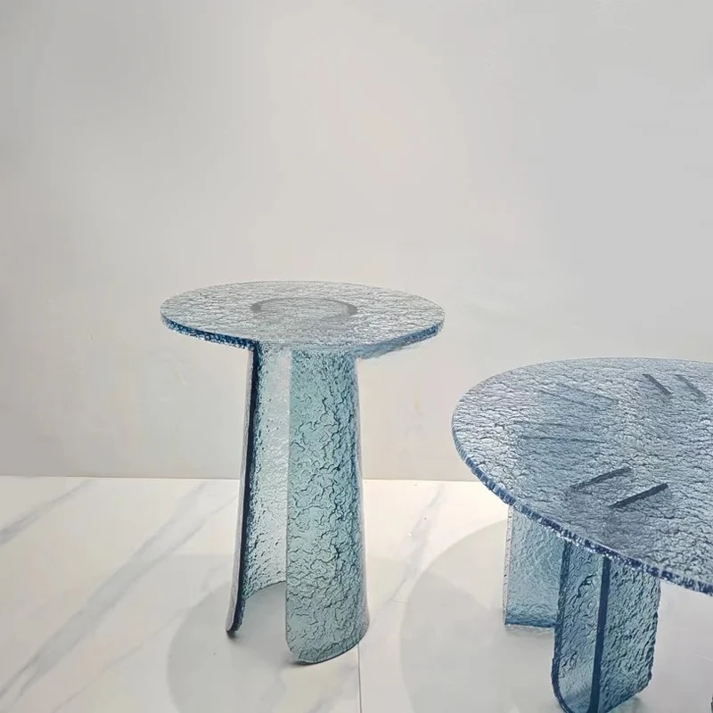 ZJH modern art Rubik's Cube coffee table new water ripple round movable hotel small apartment corner table