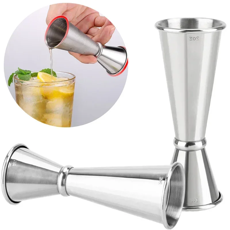 1/2PCS 30/60ml Cocktail Wine Shaker Measure Cup Stainless Steel Double Shot Drink Spirit Measure Jigger Kitchen Supplies Gadget
