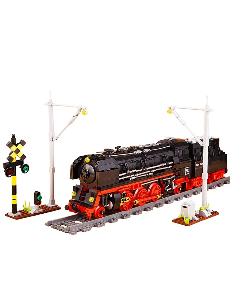 City BR01 Steam Locomotive Building Blocks Kits Railway Express Model Steam Train Transportation Building Blocks Bricks Boy Toy