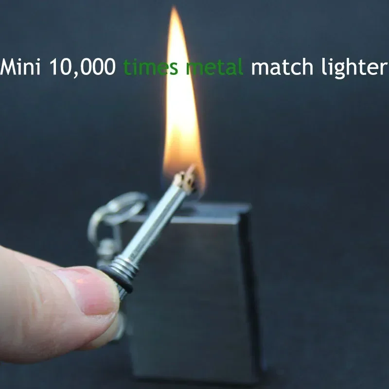 Mini million times lighter portable metal match smoking outdoor emergency lighting men gift cigarette accessories