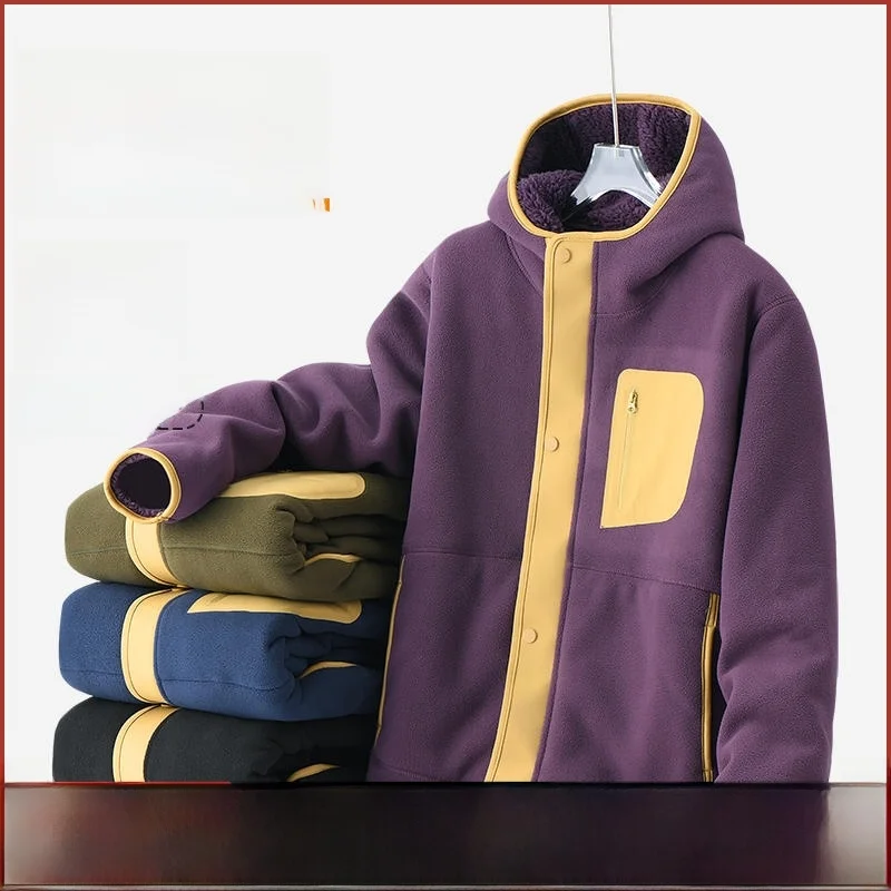 

Warm Fce Jaet Autumn Winter ex Couples Thermal Commuting 3D Tailoring Men's Women's Hooded Stand Fit Long Sve ...