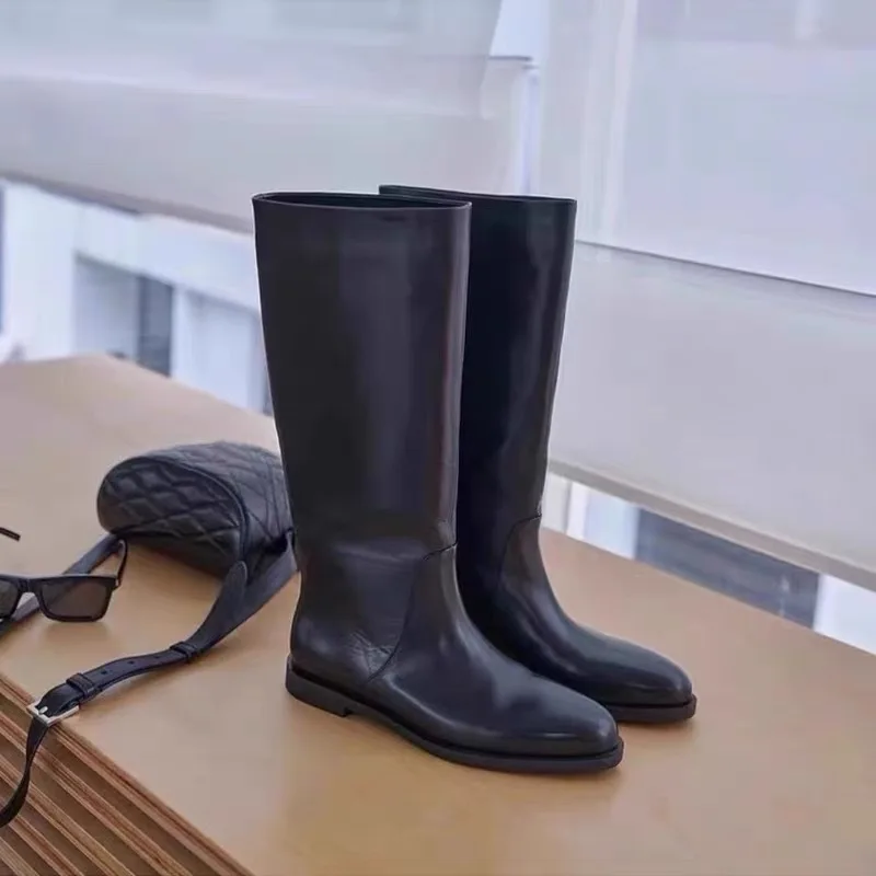 

Classic Women's Shoes Fashion Luxury Genuine Leather Knight Boots for Woman Exquisite Knee High Boots Designer Shoes Botas Mujer