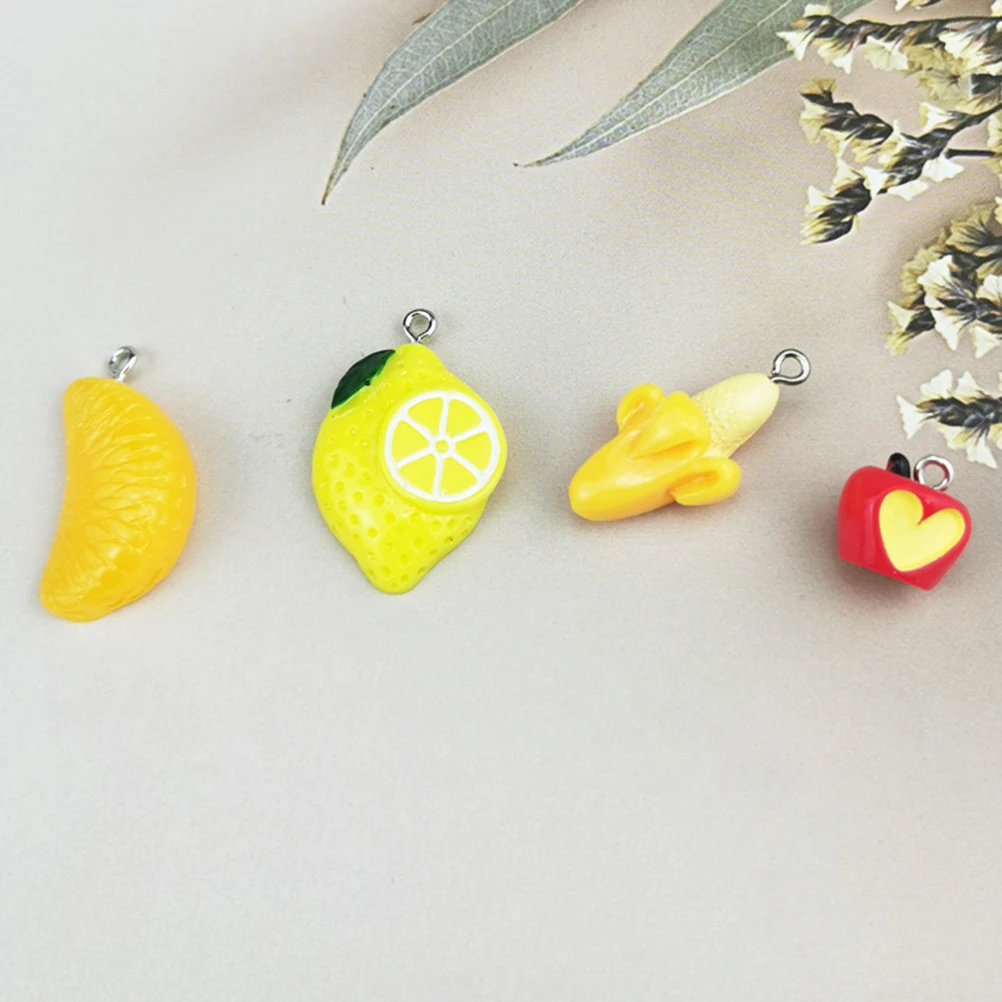 

30 pcs Fruit Earrings Pendant Jewelry Charms Cute Alloy Pendants Bracelet Key Chain DIY Necklace Making Accessories Decorative