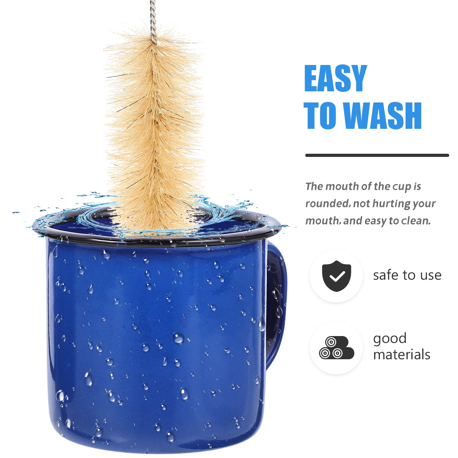 

2pcs Enamel Cup Small Size Smooth Rim Wide Handle Coffee Tea Drinking Mug Home Office Use Water Enamel Cup Creative Drinkware