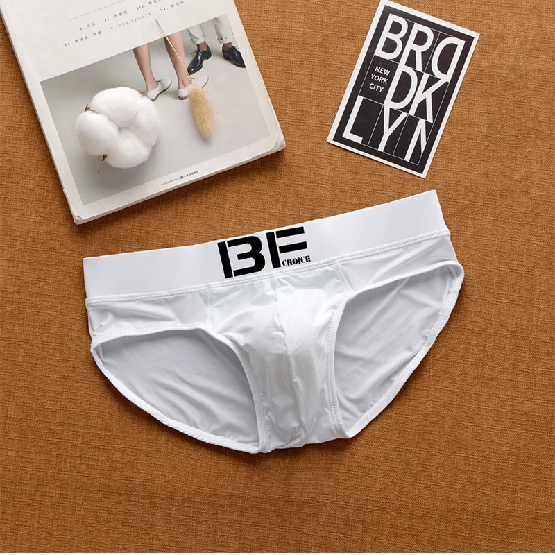 Men's bechoice underwear low waist sexy tide letter elastic close-fitting ice silk youth briefs